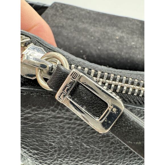 Innue Black Leather Leopard Print Suede Flap Italian Leather Shoulder Bag EUC - Picture 12 of 13